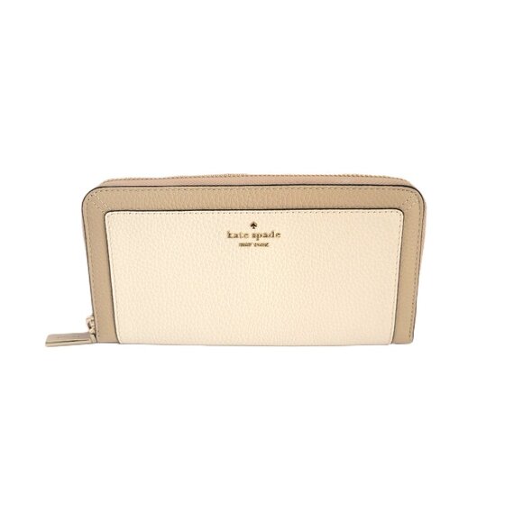 Kate Spade KI835 Lena Colorblock Pebbled Large Continental Wallet Light Sand - Picture 2 of 7